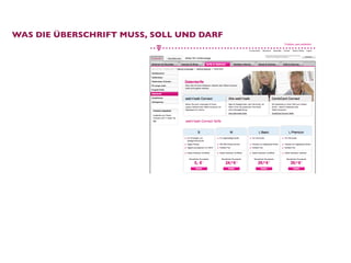 WAS DIE ÜBERSCHRIFT MUSS, SOLL UND DARF
 