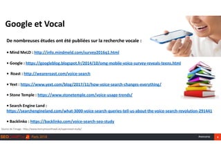 #seocamp 9
Google	et	Vocal
Source	de	l’image	:	http://www.mercymounthawk.ie/supervised-study/
De	nombreuses	études	ont	été...