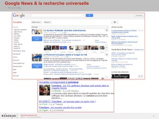 Google News & la recherche universelle
> Anatomie




         http://www.resoneo.com
         ©2013 – Tous droits réservés
                                         4
 