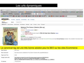 11 titre de la présentation
Les urls dynamiques
Le canonical tag est une très bonne solution pour le SEO sur les sites Ecommerce
 