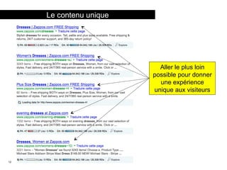 12 titre de la présentation
Le contenu unique
Aller le plus loin
possible pour donner
une expérience
unique aux visiteurs
 