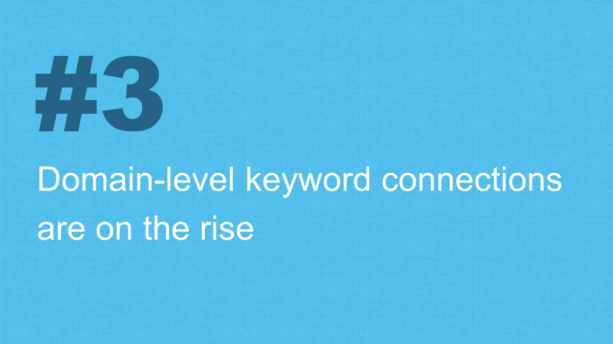Domain-level keyword connections
are on the rise
#3
 