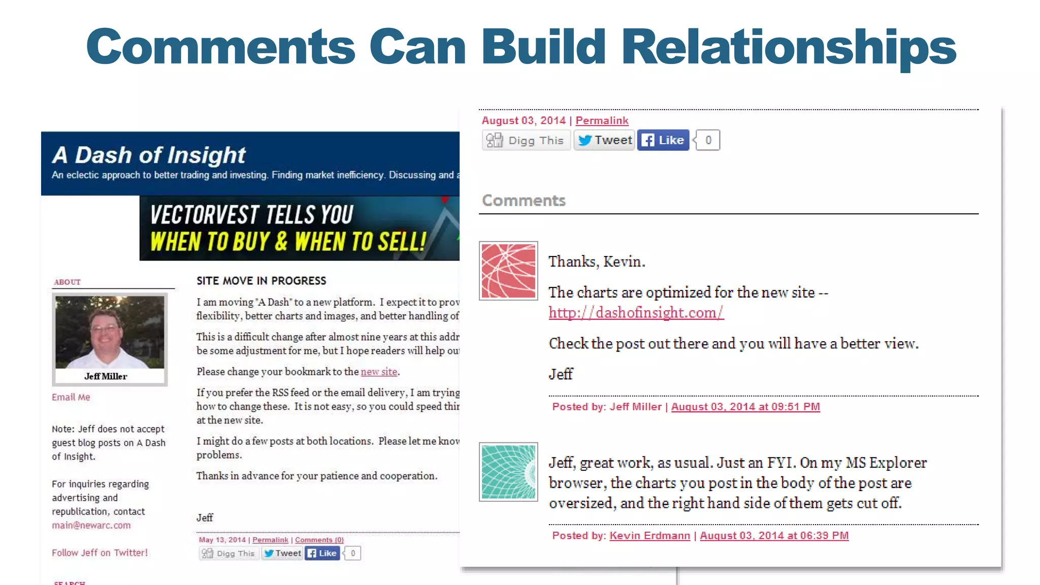 Comments Can Build Relationships
 
