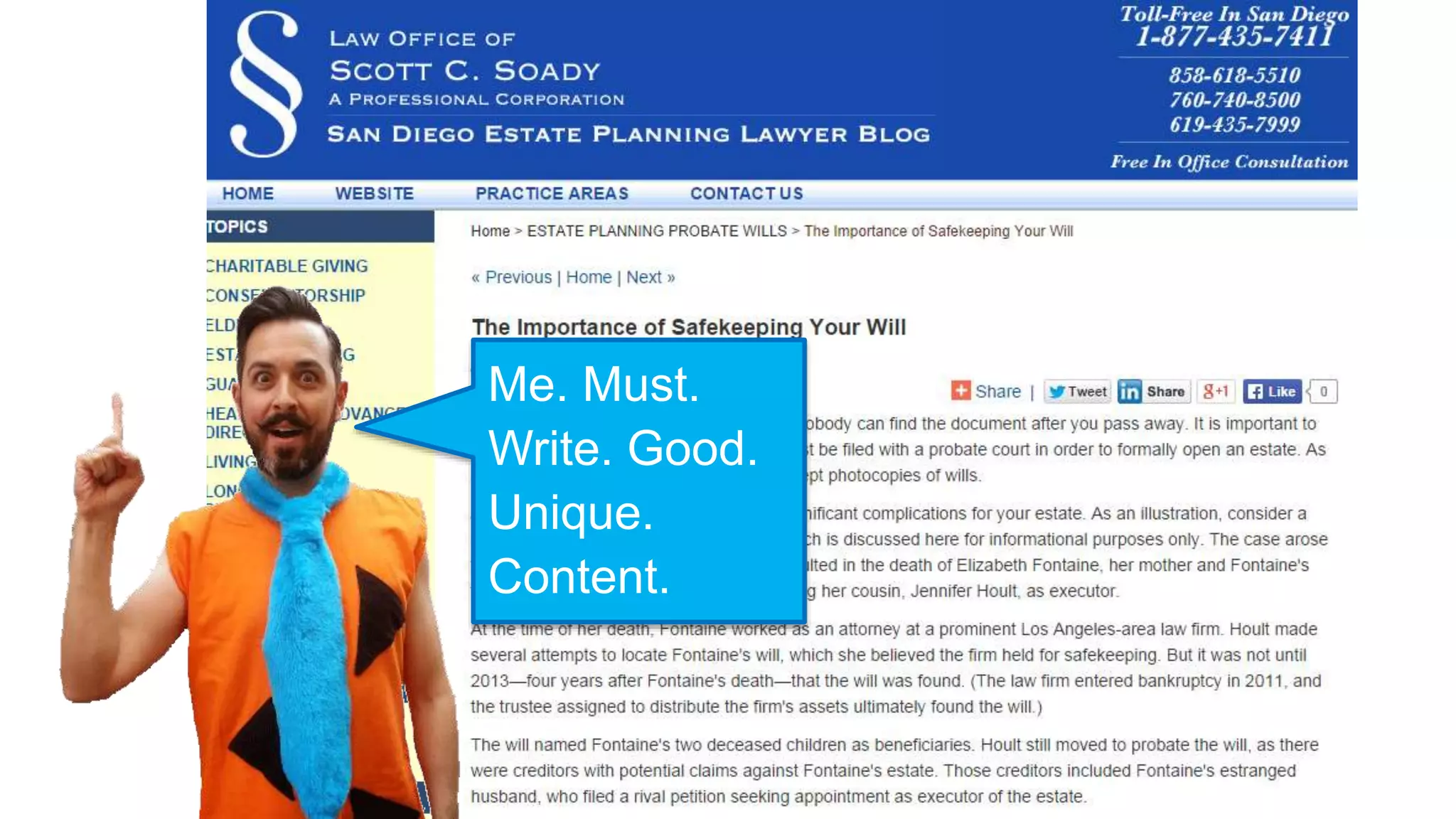 Me. Must.
Write. Good.
Unique.
Content.
 