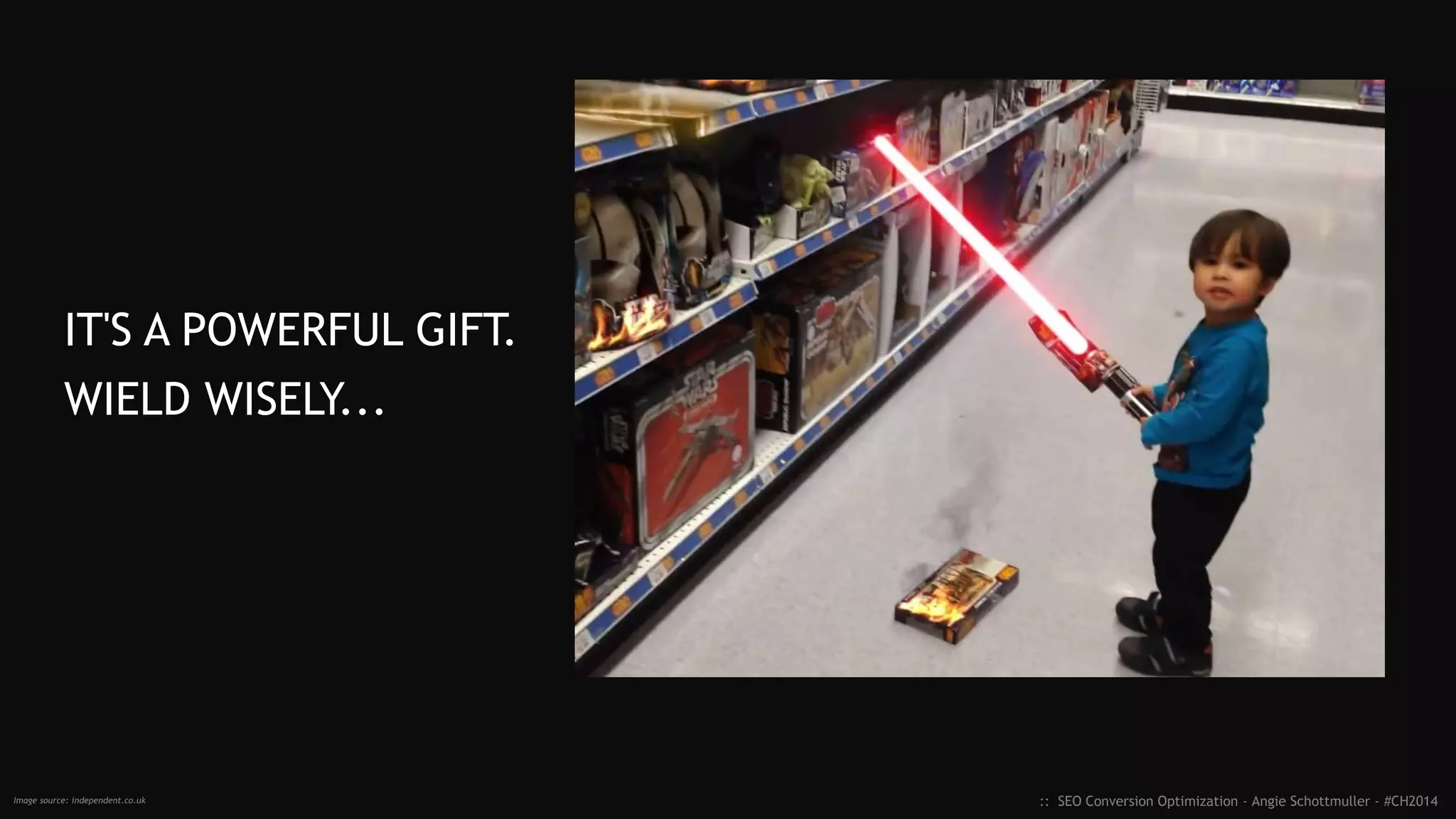 GA EVENT TRACKING FOR CRO:
http://bit.ly/gaeventtrackingforcro
:: SEO Conversion Optimization - Angie Schottmuller - #CH2014
INCLUDES:
• Adjusted Bounce Rate
• Scrolling (beyond fold, page bottom)
• Dynamic Click Tracking
tabs, jump-to buttons/links, file downloads, click-to-call
ph# [tel:], email [mailto:] , and external domain links
 