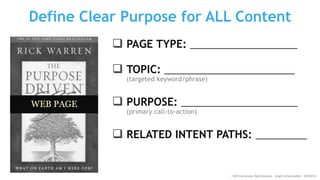 Map out the path to your best answer...
:: SEO Conversion Optimization - Angie Schottmuller - #CH2014
Query Purpose
(Call-to-Action)
Page
<PAGE TYPE>
 