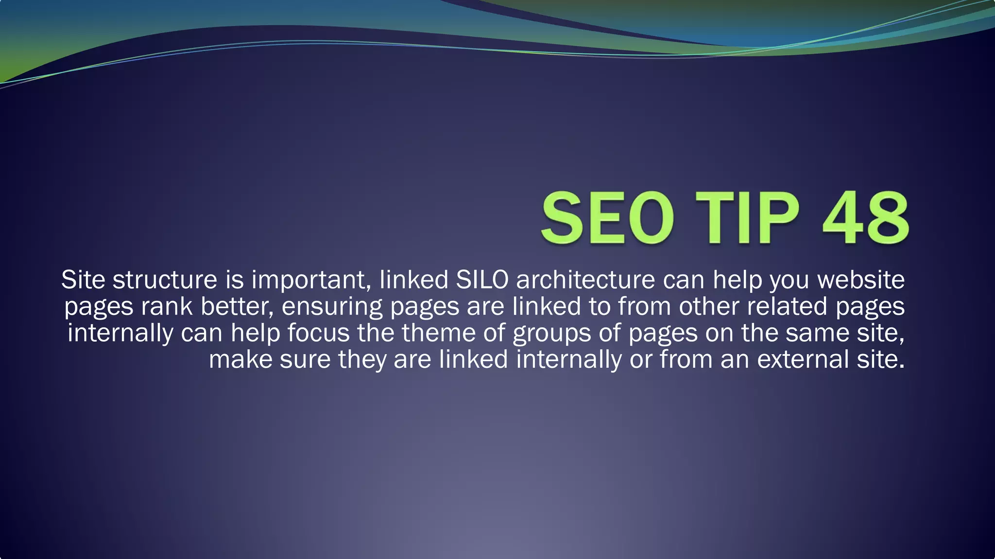Site structure is important, linked SILO architecture can help you website
pages rank better, ensuring pages are linked to from other related pages
internally can help focus the theme of groups of pages on the same site,
make sure they are linked internally or from an external site.
 