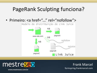 PageRank Sculpting funciona?Primeiro: <a href=“...” rel=“nofollow”>