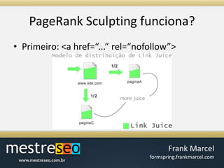 PageRank Sculpting funciona?Primeiro: <a href=“...” rel=“nofollow”>