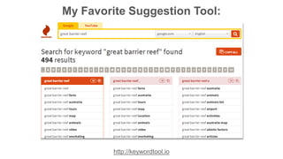 My Favorite Suggestion Tool: 
http://keywordtool.io 
 