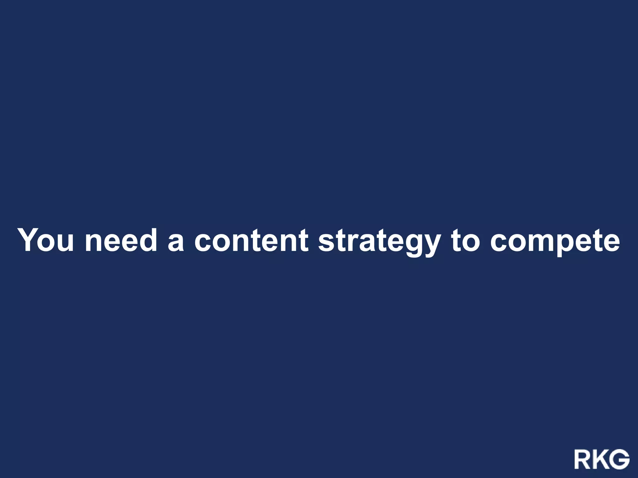 You need a content strategy to compete
 