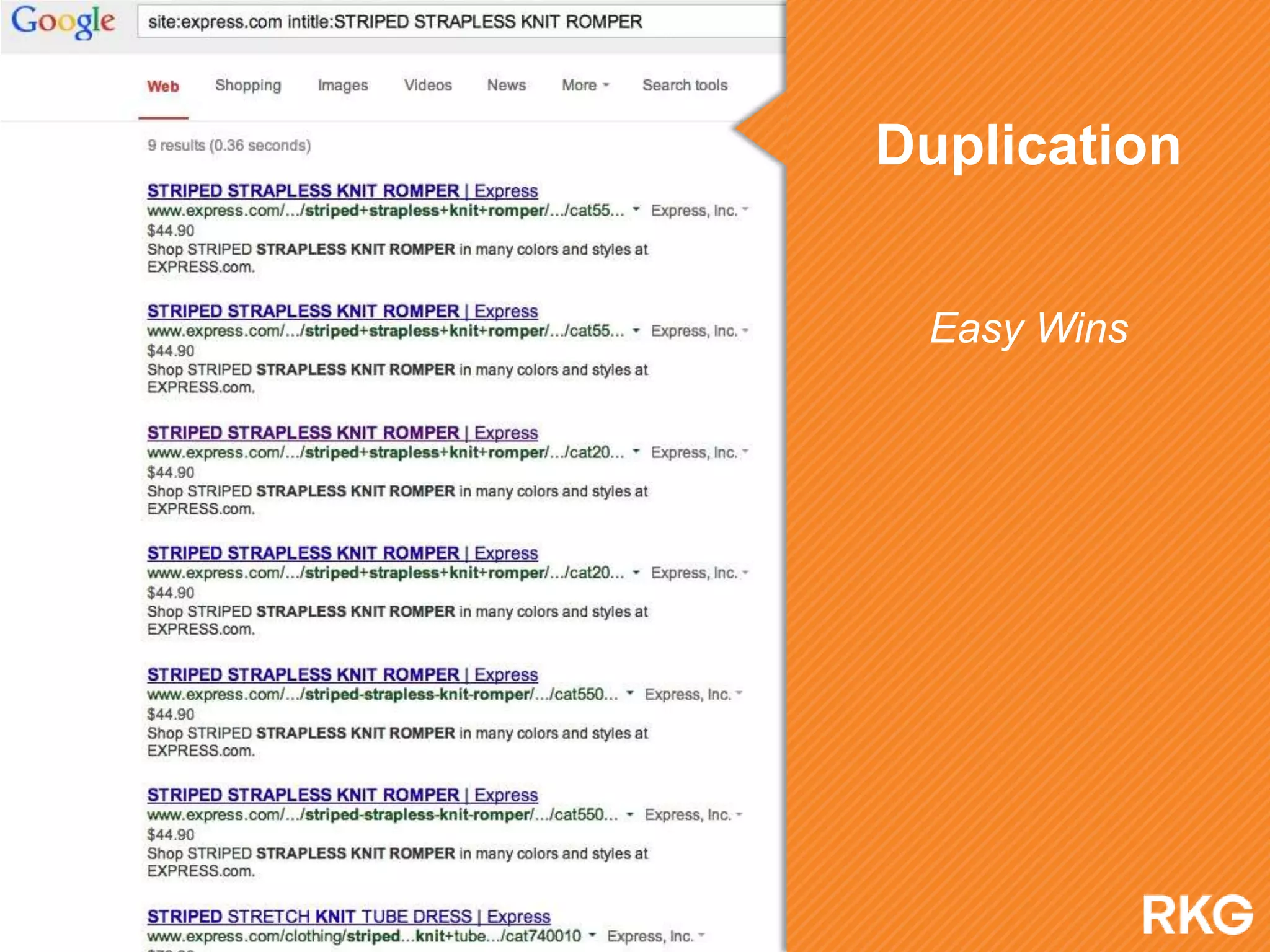 Duplication
Easy Wins
 