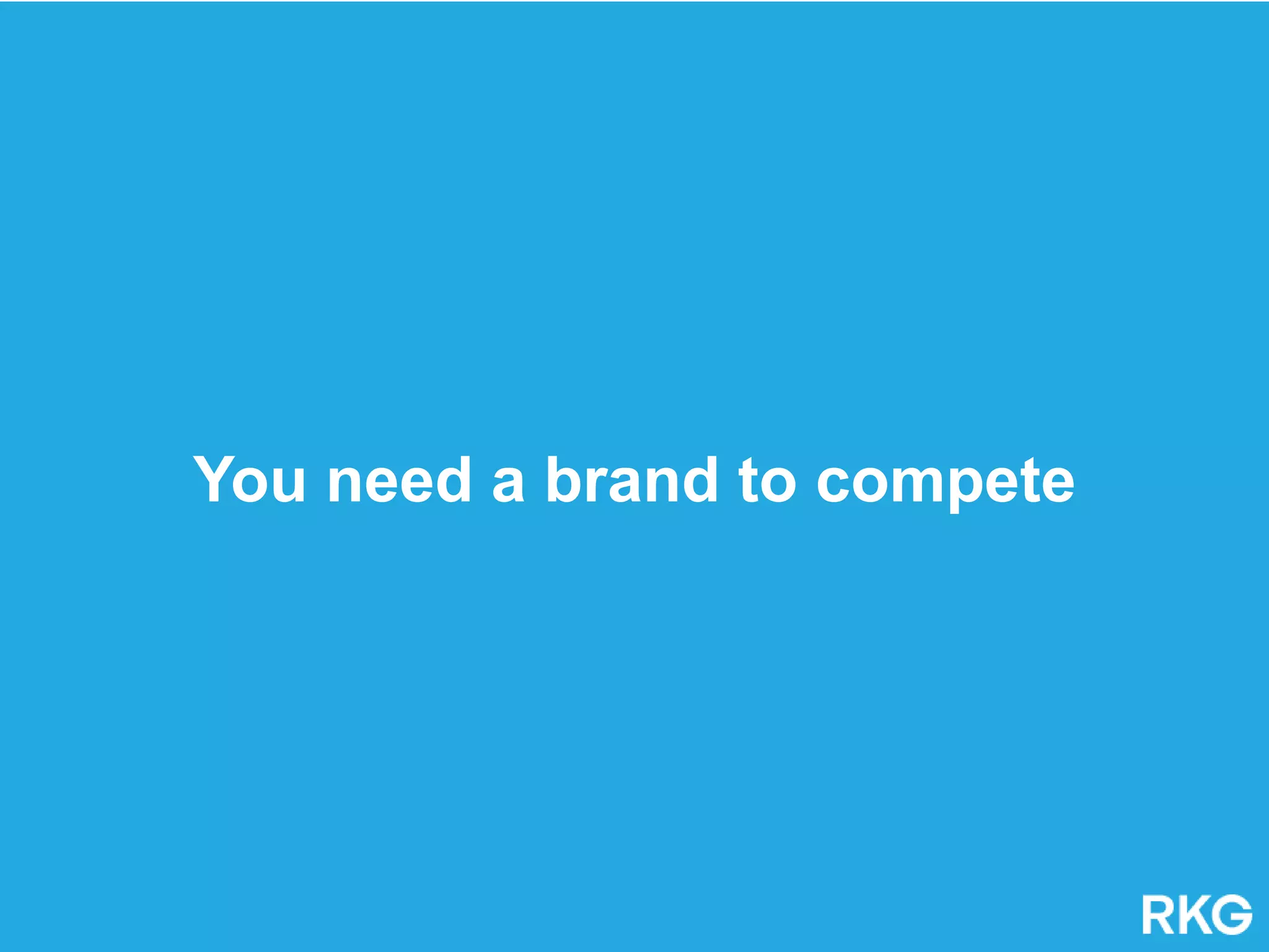 You need a brand to compete
 