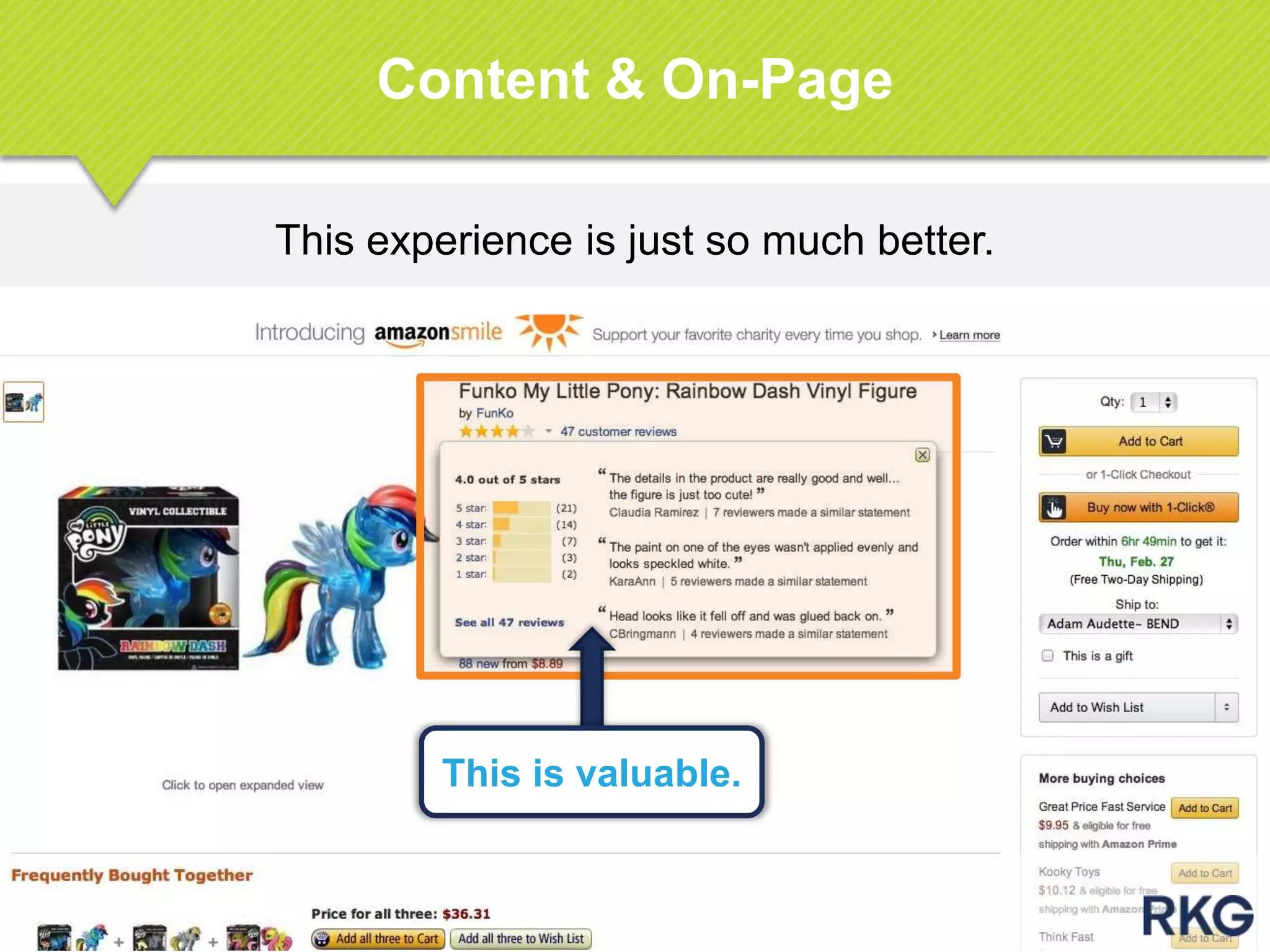 This experience is just so much better.
Content & On-Page
This is valuable.
 
