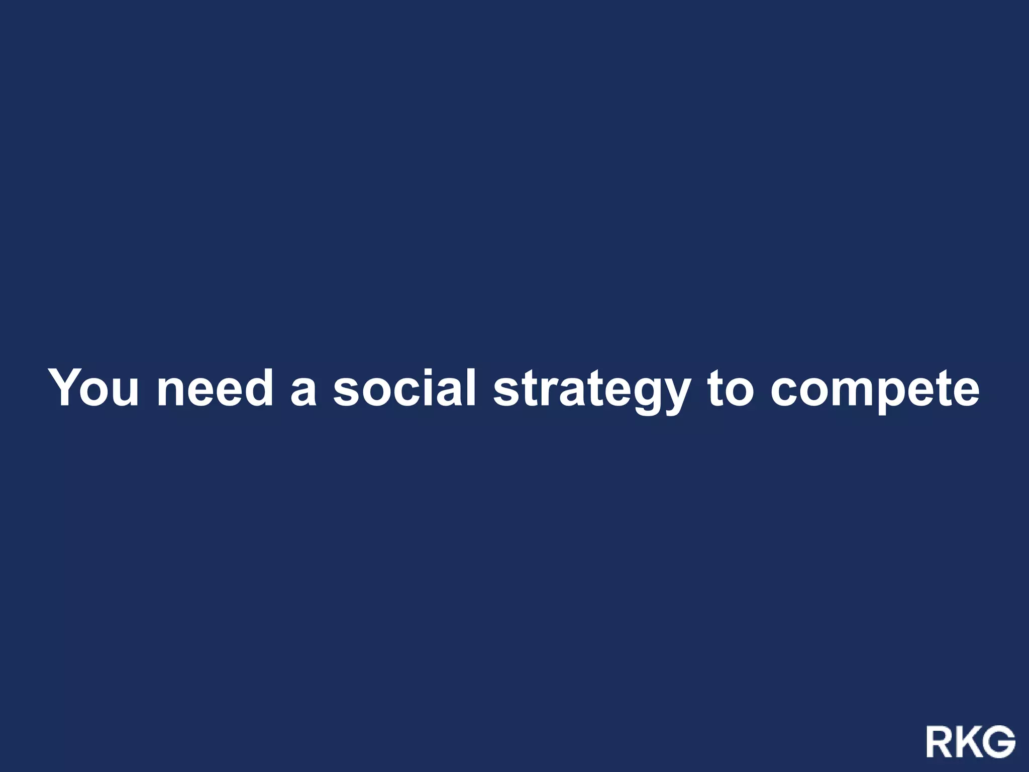 You need a social strategy to compete
 