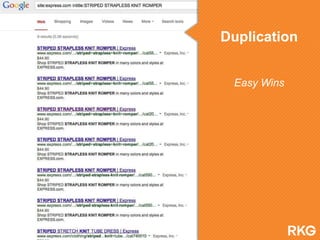 Duplication
Easy Wins
 