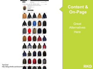Content & On-Page Content &
On-Page
Great
Alternatives
Here
Tad Chef
http://blog.ahrefs.com/ecommerce-out-of-stock-products/
 