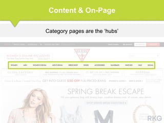 Category pages are the „hubs‟
Content & On-Page
 