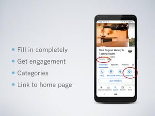  Fill in completely
 Get engagement
 Categories
 Link to home page
 