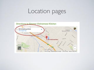 Location pages
 