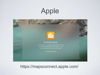 Apple
https://mapsconnect.apple.com/
 
