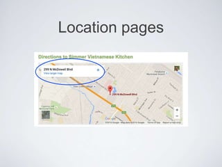 Location pages
 
