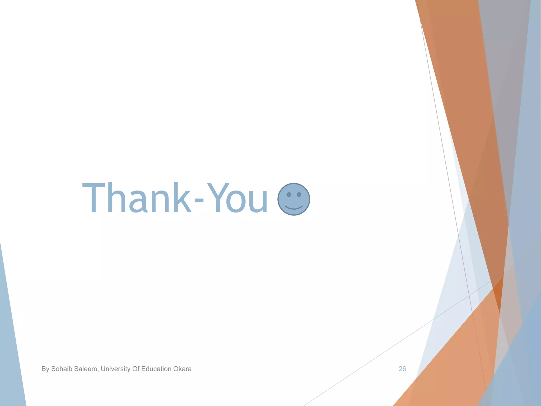 Thank-You
By Sohaib Saleem, University Of Education Okara 26
 