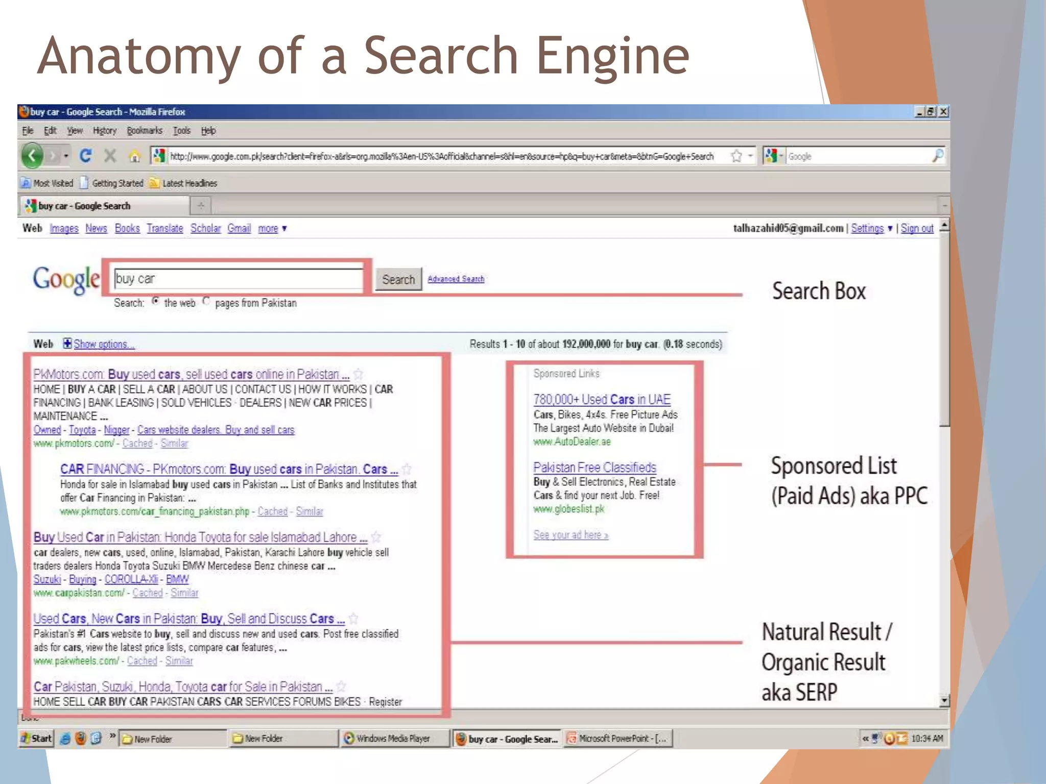 Anatomy of a Search Engine
By Sohaib Saleem, University Of Education Okara 7
 