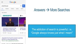 Answers MoreSearches
The addiction of search is powerful, i.e.
“Google always knows just what I mean!”
 