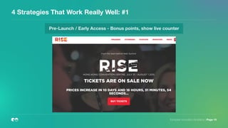 4 Strategies That Work Really Well: #1
European Innovation Academy | Page 15
Pre-Launch / Early Access - Bonus points, show live counter
 