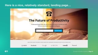 European Innovation Academy | Page 31
Here is a nice, relatively standard, landing page…
 