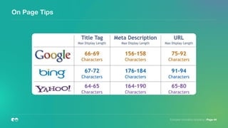 European Innovation Academy | Page 44
On Page Tips
 