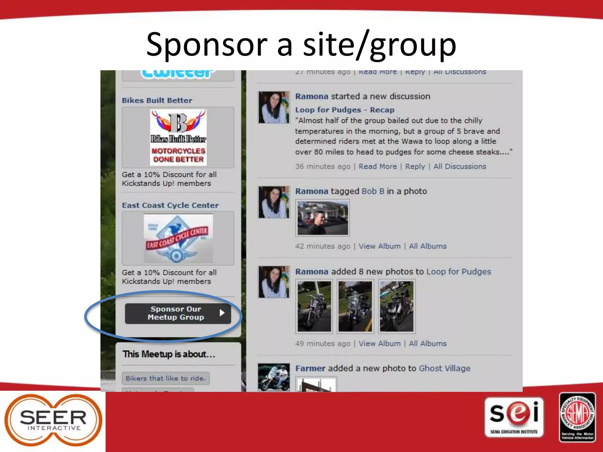 Sponsor a site/group
 