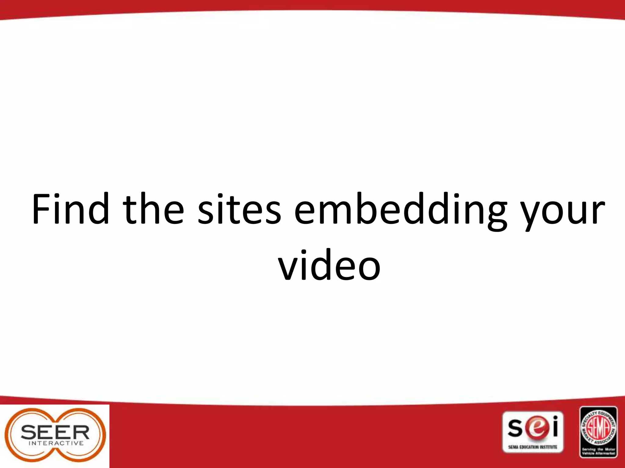 Find the sites embedding your
video
 