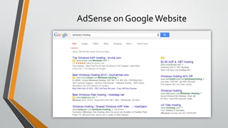 AdSense on Google Website
 