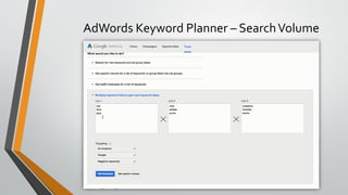 AdWords Keyword Planner – SearchVolume
 