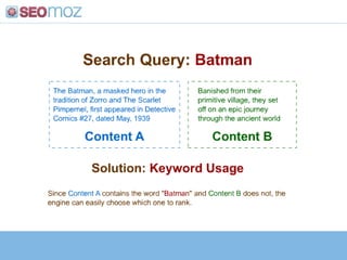 Action: Identify low hanging fruit that can be optimized quickly<br />Could totally 301 this to www.opensiteexplorer.org<b...