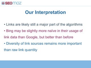 Our Interpretation<br /><ul><li> The Alt attribute of images is interesting