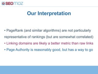 Our Interpretation<br /><ul><li> More reasons to believe Google when they say .gov, .info and .edu are not special cased