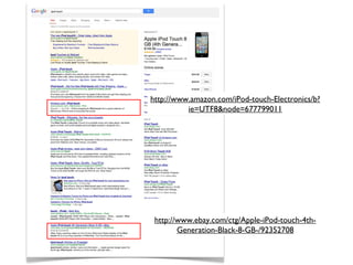 http://www.amazon.com/iPod-touch-Electronics/b?
          ie=UTF8&node=677799011




 http://www.ebay.com/ctg/Apple-iPod-touch-4th-
        Generation-Black-8-GB-/92352708
 