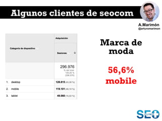 Algunos clientes de seocom
Marca de
moda
56,6%
mobile
A.Marimón
@arturomarimon
 