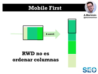 Mobile First
A.Marimón
@arturomarimon
A móvil
RWD no es
ordenar columnas
 
