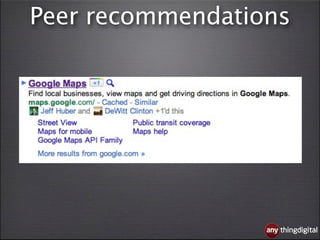 Peer recommendations




                   thingdigital
 