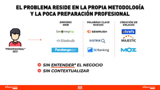 EL PROBLEMA RESIDE EN LA PROPIA METODOLOGÍA
Y LA POCA PREPARACIÓN PROFESIONAL
 