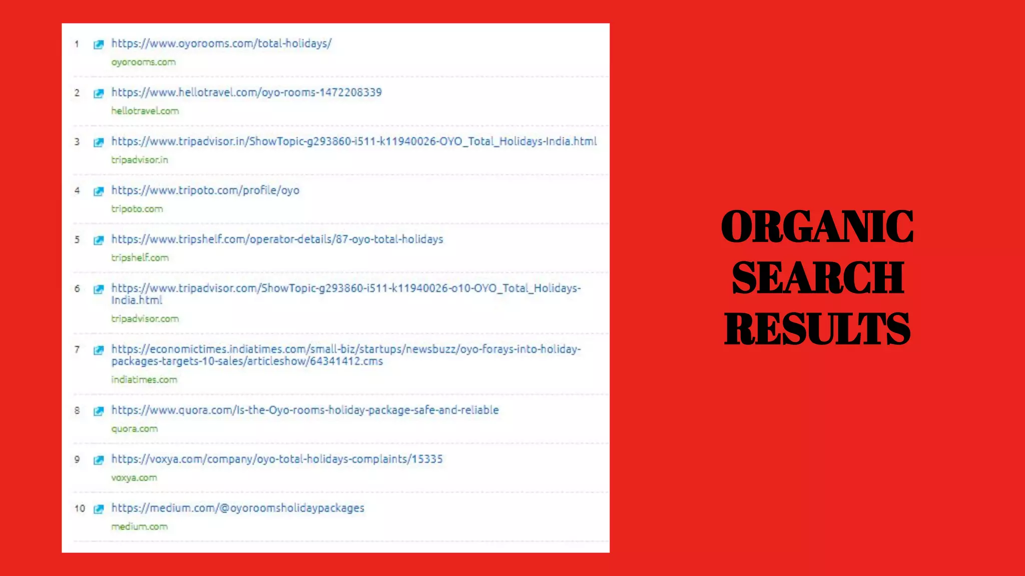 ORGANIC
SEARCH
RESULTS
 