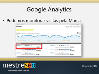 Google AnalyticsPodemos monitorar visitas pela Marca: