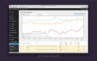 Para acompanhar a evolução do seu trabalho no 
cotidiano, você pode recorrer a uma ferramenta 
mais rápida: o SEO Rank Reporter. 
 
