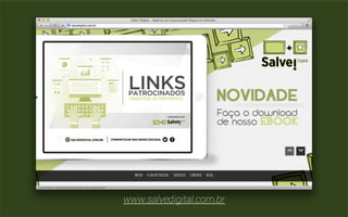v Ian Castro de Souza 
Diretor de Criação e Produção 
Graduado em Comunicação na Universidade 
Federal da Bahia (UFBA), desde a academia 
esteve imerso no mundo do marketing digital e 
acumula uma experiência de mais de 4 anos 
prestando consultoria para Otimização de Sites 
(SEO). Na Salve! Digital, é responsável por agregar 
recursos inovadores aos projetos, além de fazer a 
direção criativa e tecnológica. 
 