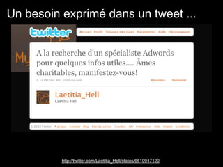 Un besoin exprimé dans un tweet ...




          http://twitter.com/Laetitia_Hell/status/6510947120
 