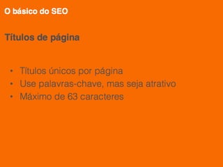 SEO para Produtores de Conteúdo